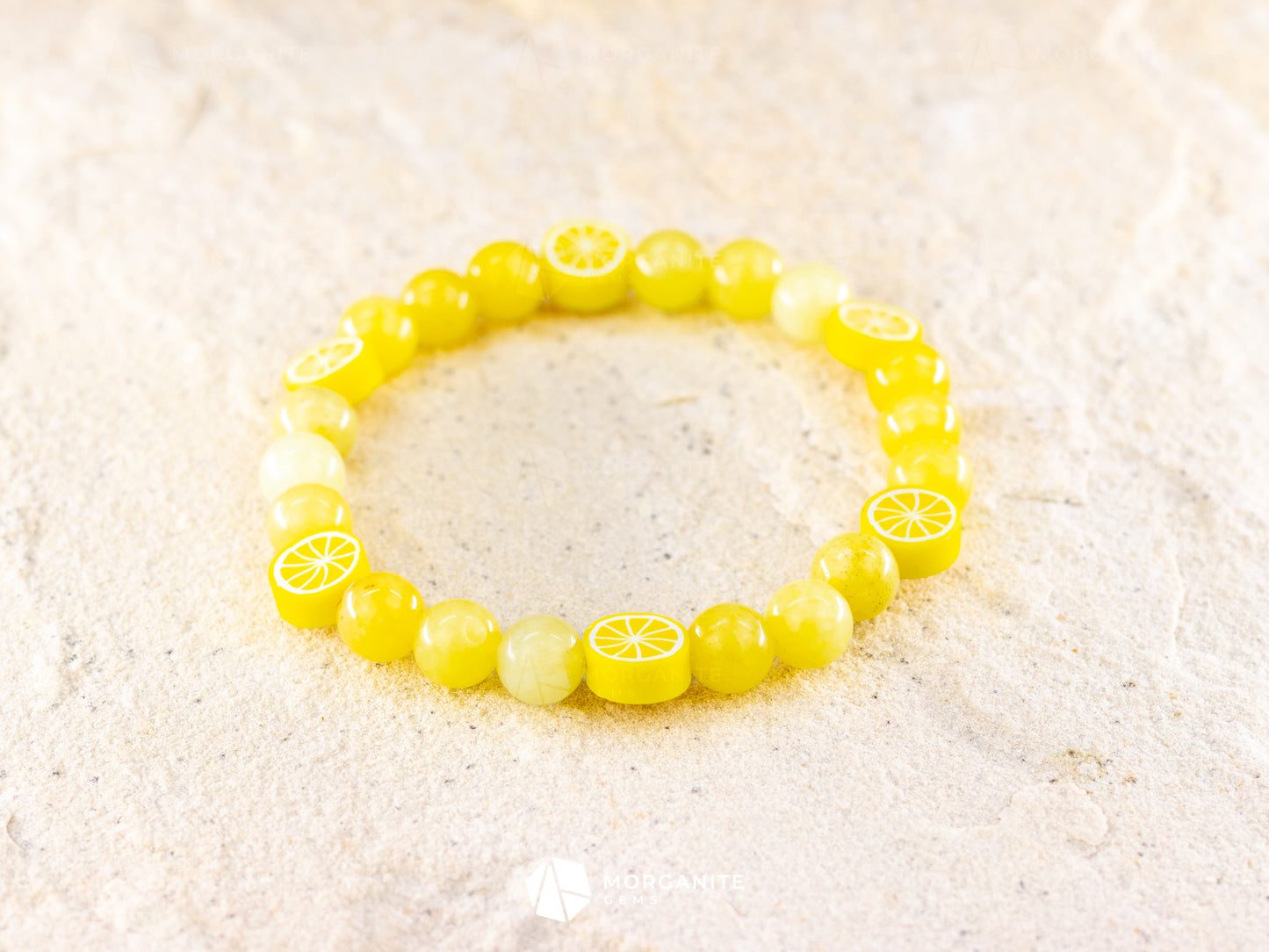 Luminous Optimism: Lemon Jade Bracelet for Positive Energy