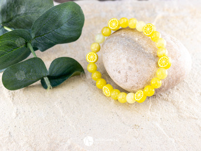 Luminous Optimism: Lemon Jade Bracelet for Positive Energy