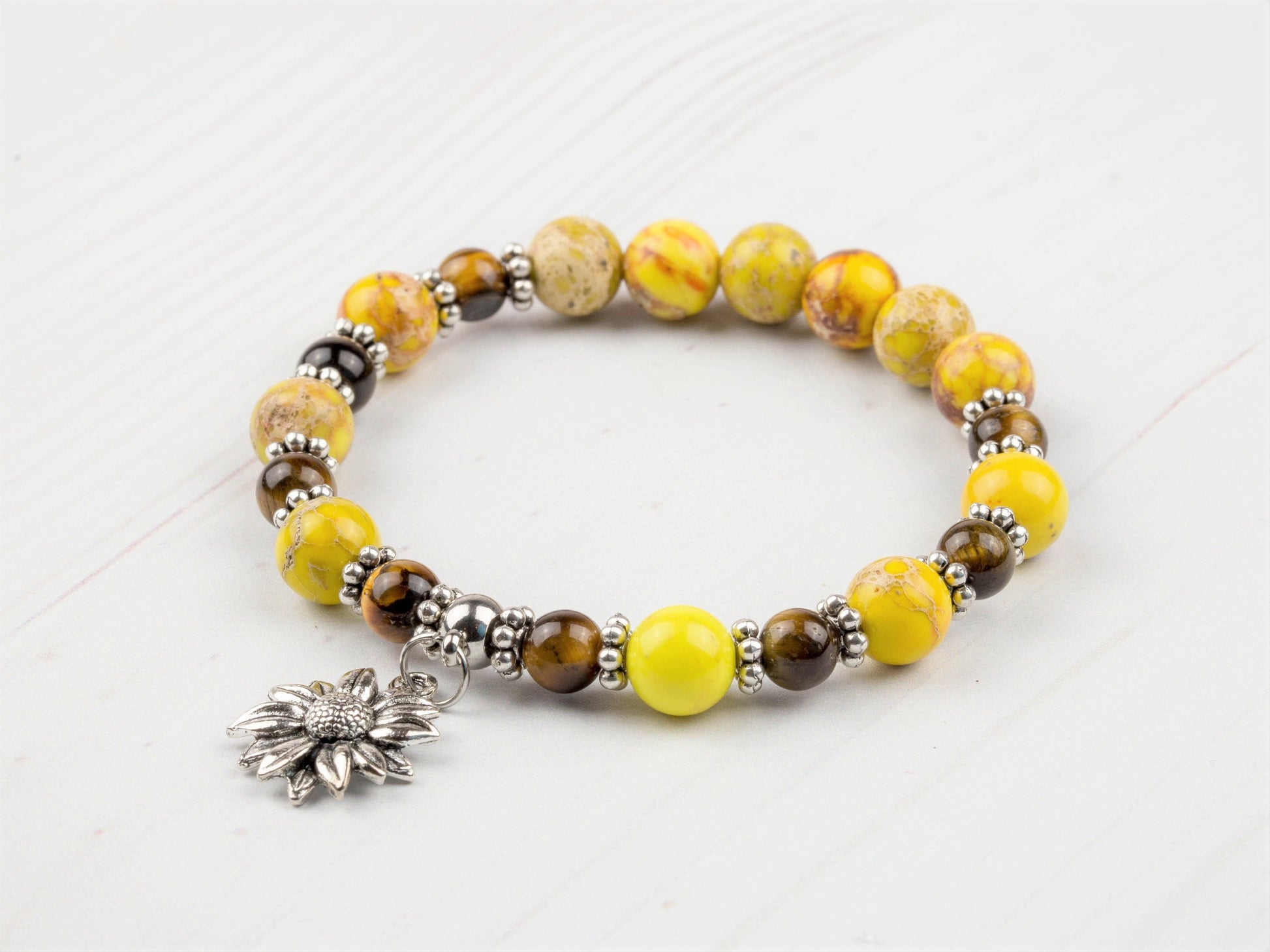 Sunflower Bracelet | Sunflower Charm Jewelry | Laughter Bracelet | Happiness Bracelet | Energy Bracelet | Bracelet for Joy | Sunflower Jewel