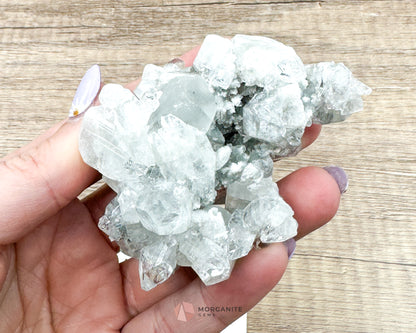 114g Clear Apophyllite Cluster with Stilbite – Natural Crystal Formation - Morganite Gems