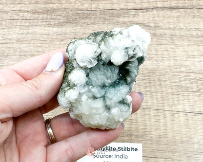 160g Apophyllite Stilbite Cluster on Chalcedony Matrix – Natural Crystal Specimen