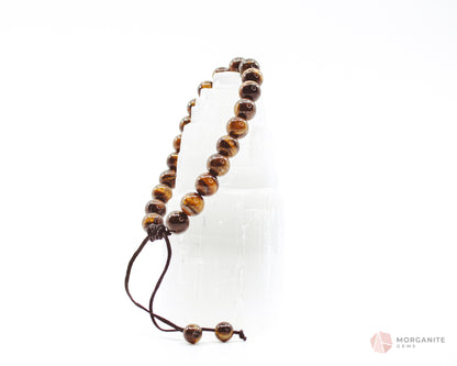 Tiger's Eye Adjustable Bracelet - Morganite Gems