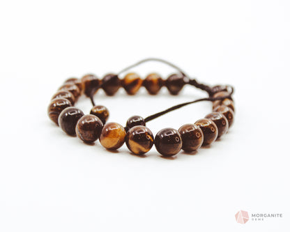 Tiger's Eye Adjustable Bracelet - Morganite Gems