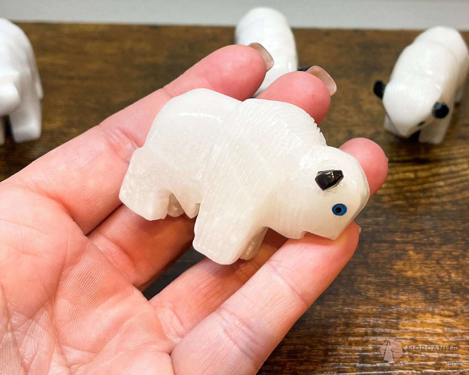 Alabaster Animal Carving - Morganite Gems