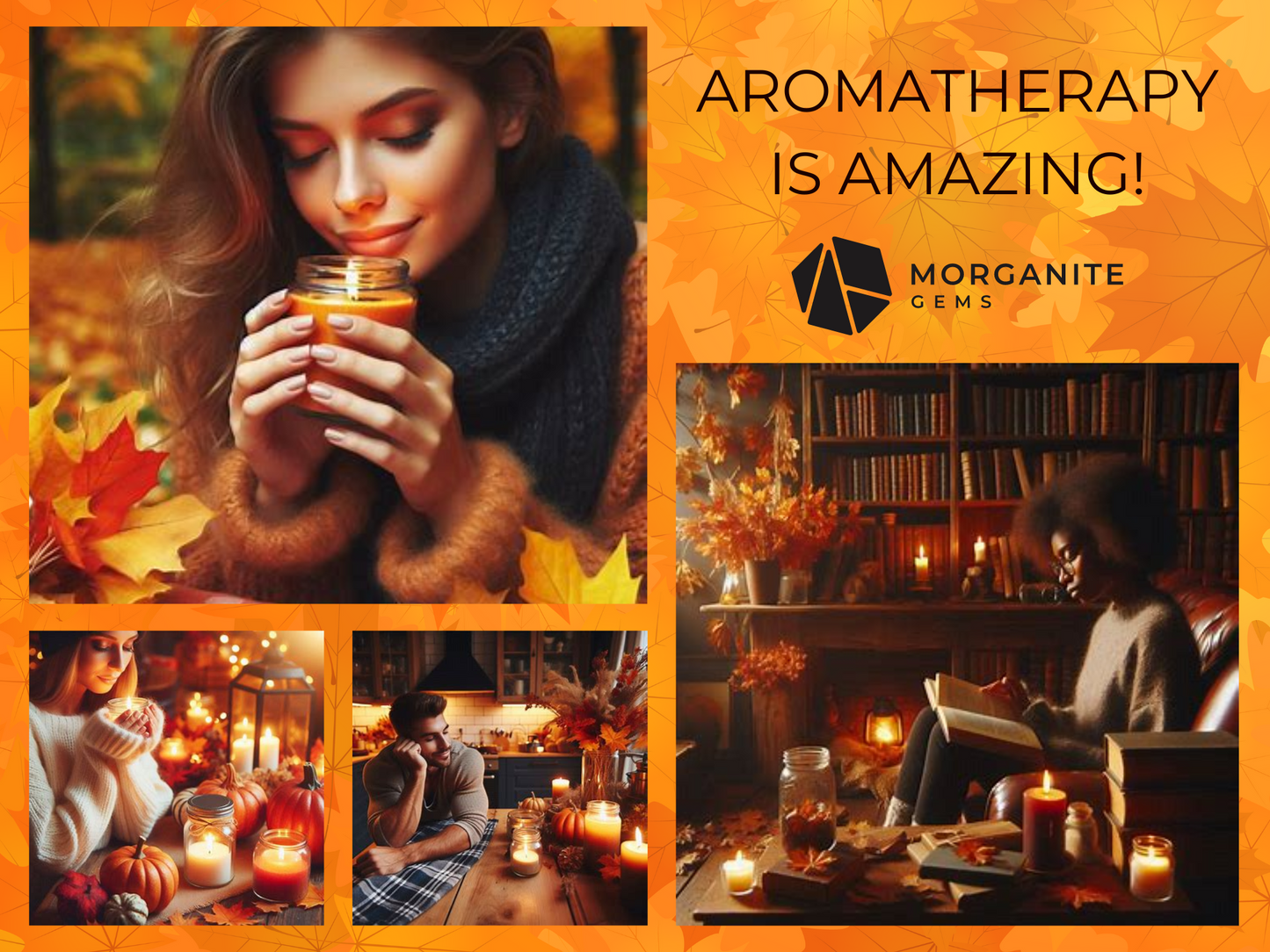 Candle Set for Autumn or Samhain - Morganite Gems