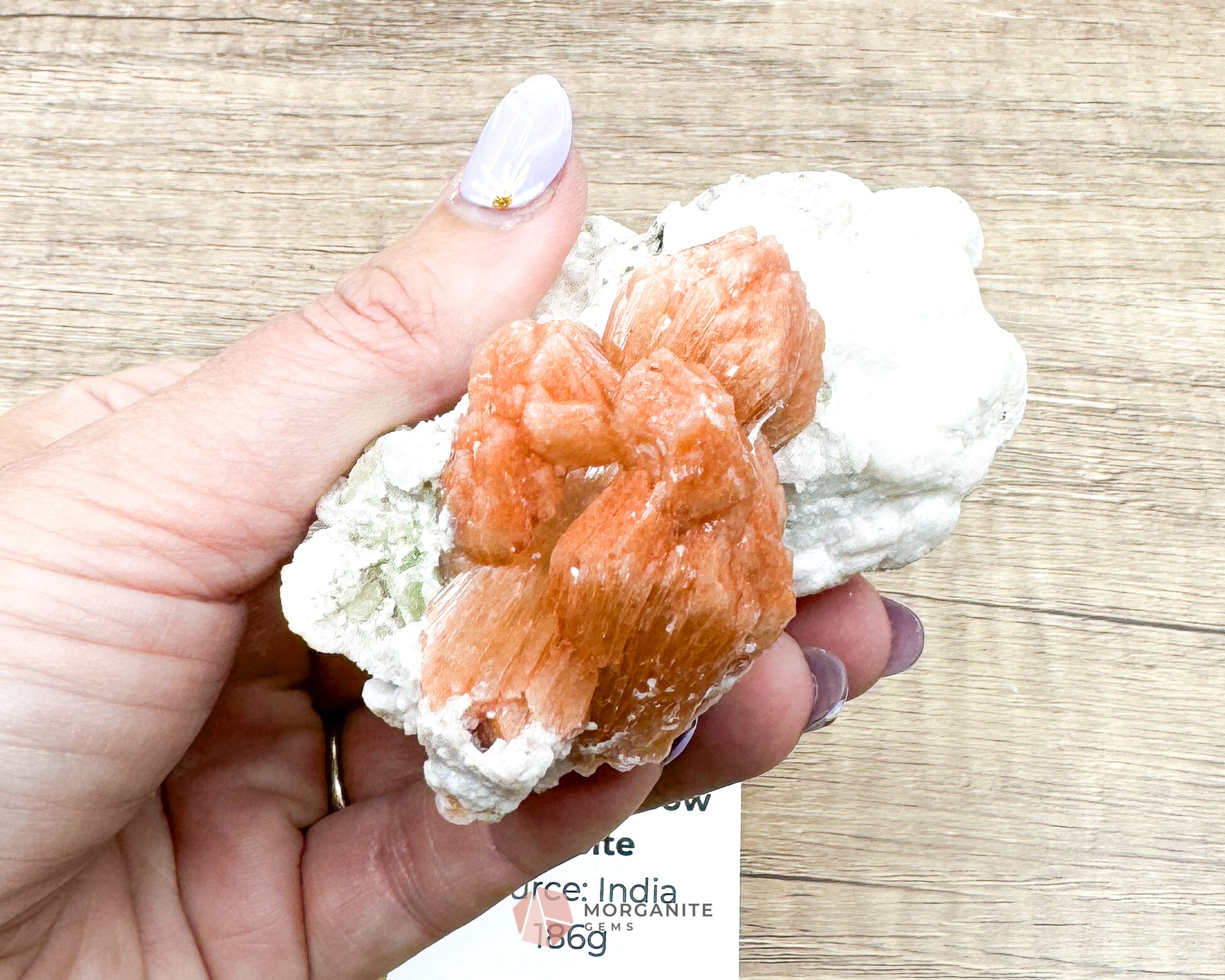 186g Heulandite and Bow Stilbite Cluster – Vibrant Natural Mineral Specimen - Morganite Gems