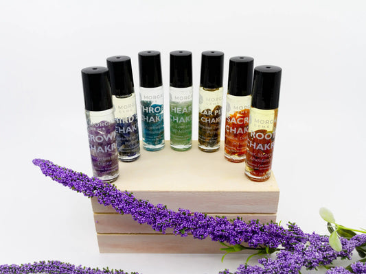 Chakra Roll-On Essential Oil Blend - Morganite Gems