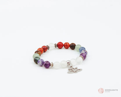 Chakra and Selenite Bracelet - Morganite Gems