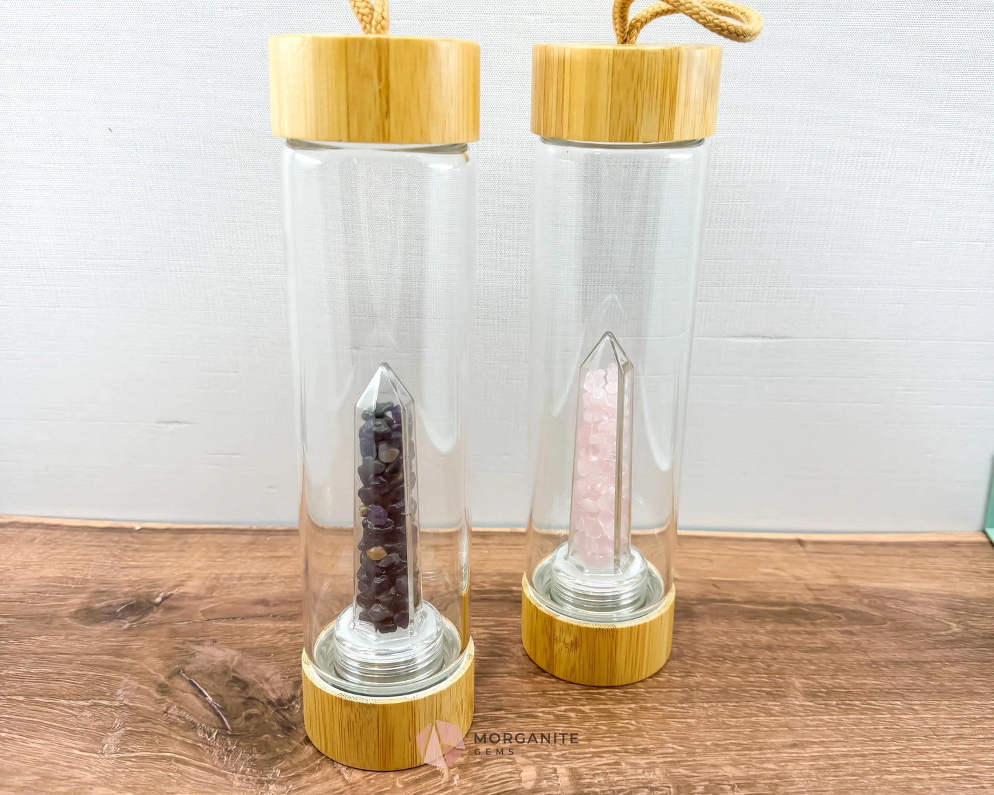 Crystal-Infused Water Bottle - Morganite Gems