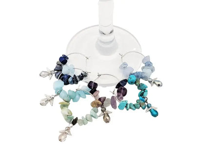 Gemstone Angel Wine Charms | Wine Charms | Glass Charms