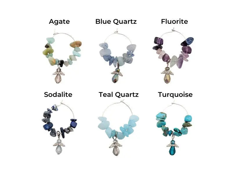 Gemstone Angel Wine Charms | Wine Charms | Glass Charms