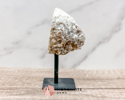 Geode Specimen on Metal Stand - Natural Crystal Display for Healing and Home Decor-Morganite Gems