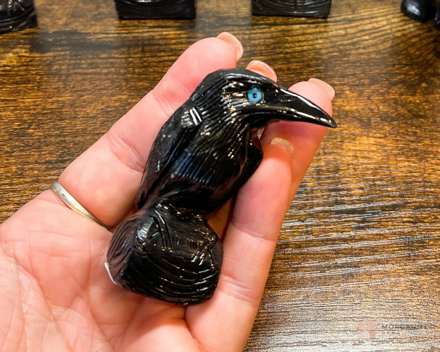 Hand-Carved Black Onyx Raven – Available in Multiple Sizes - Morganite Gems