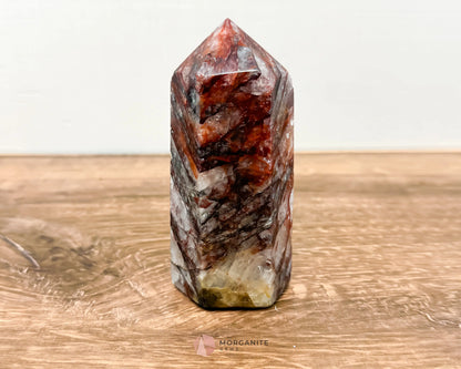 Heated Hematoid Quartz Tower Point - Morganite Gems