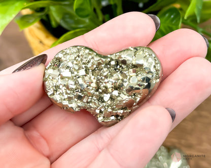 Pyrite Hearts - Polished Stone Cluster