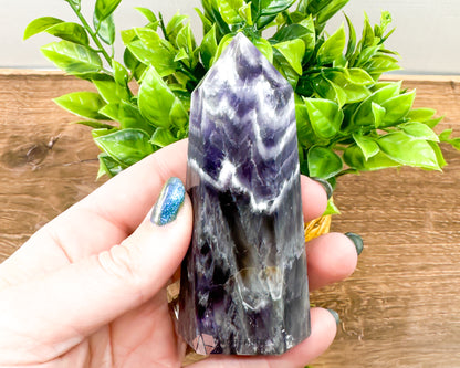 Premium Amethyst Tower Point Obelisk: Harness Tranquility and Spiritual Energy