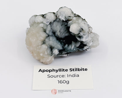 160g Apophyllite Stilbite Cluster on Chalcedony Matrix – Natural Crystal Specimen