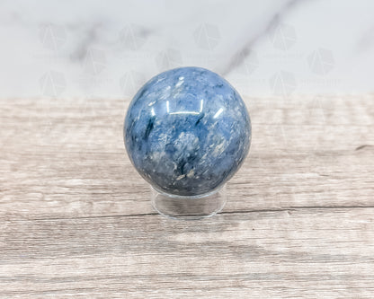 Dumortierite Blue Quartz Sphere – Polished Crystal Ball for Focus, Clarity, and Communication - Morganite Gems