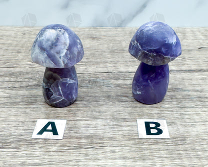 Amethyst Mushroom Carving – Matte Polished Finish for Spiritual Clarity and Protection - Morganite Gems