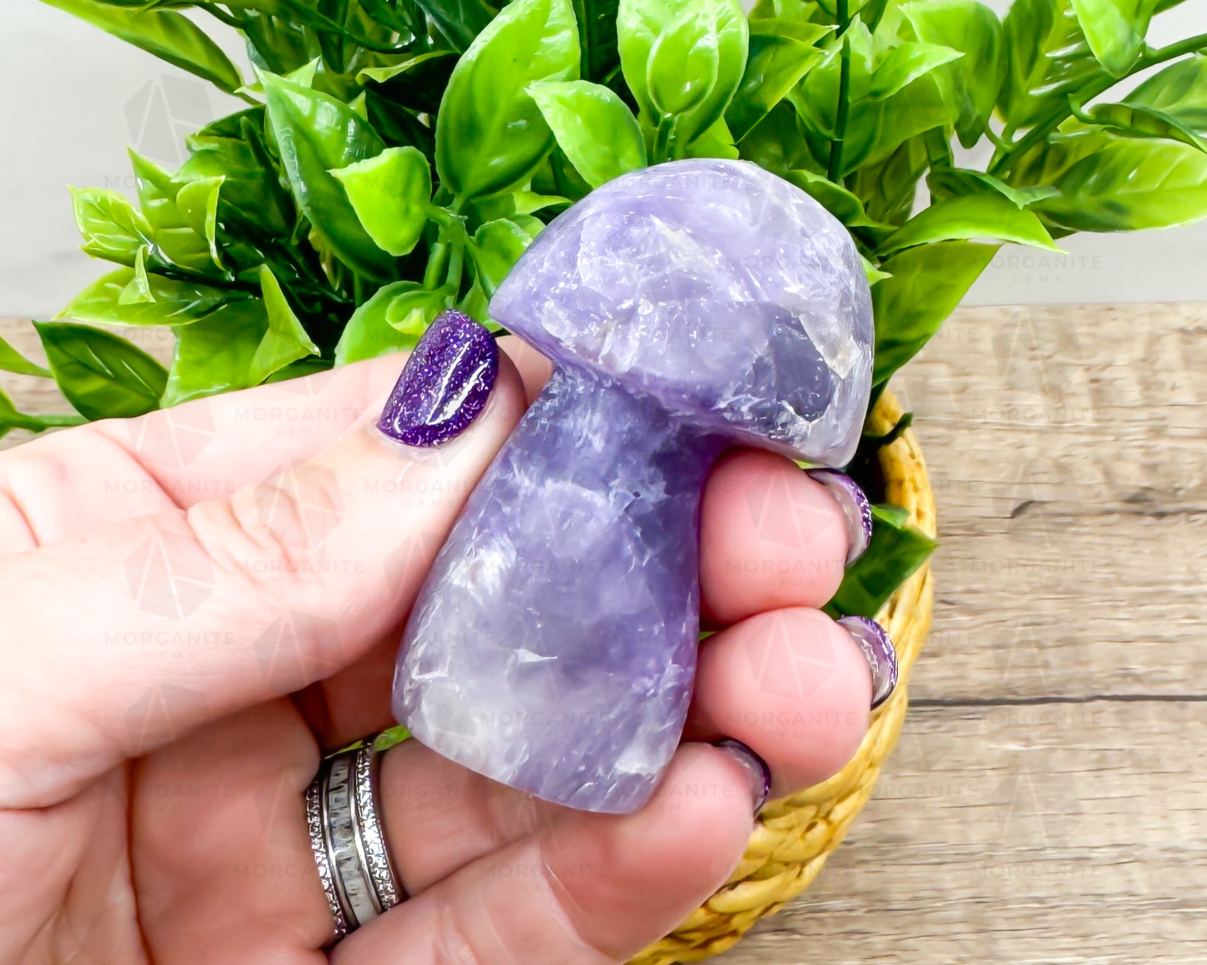 Amethyst Mushroom Carving – Matte Polished Finish for Spiritual Clarity and Protection - Morganite Gems