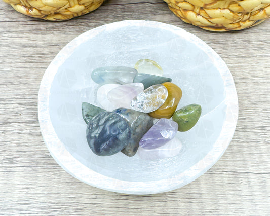 3.5-Inch White Selenite Bowl – Handcrafted Crystal Holder for Cleansing & Energy Work - Morganite Gems