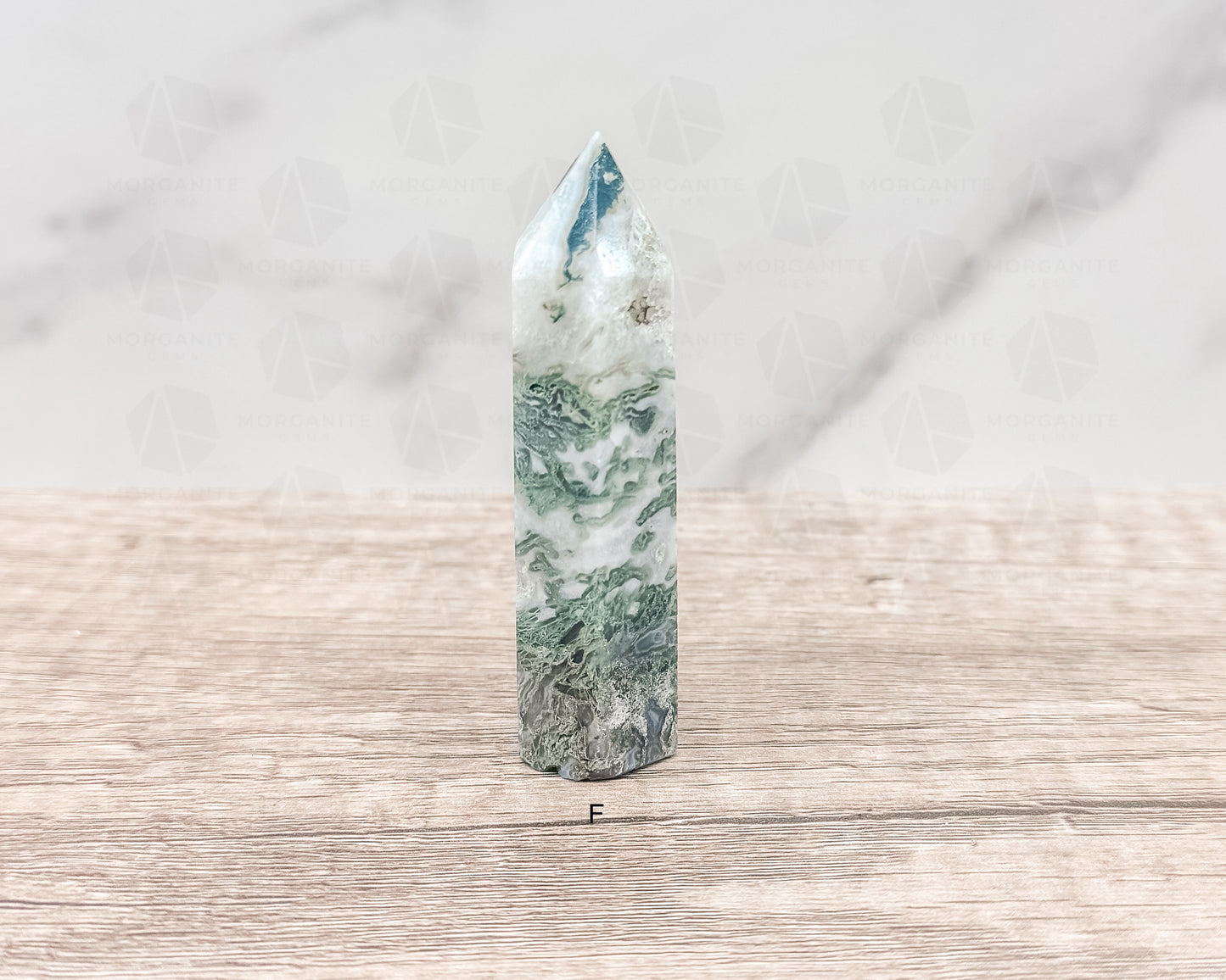 Moss Agate Tower Point – Tranquil Earthy Charm for Spiritual Connection - Morganite Gems