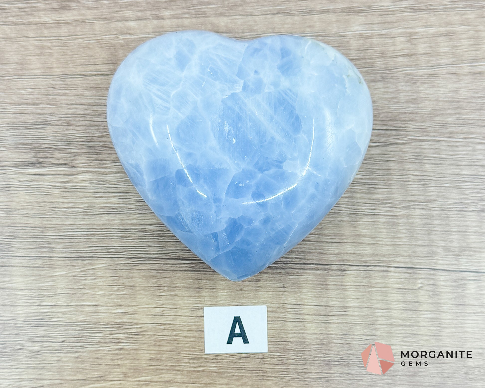 Blue Calcite Heart – Soothing Energy for Peace & Healing Morganite Gems