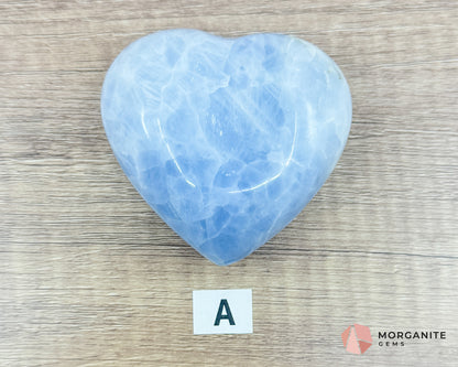 Blue Calcite Heart – Soothing Energy for Peace & Healing Morganite Gems