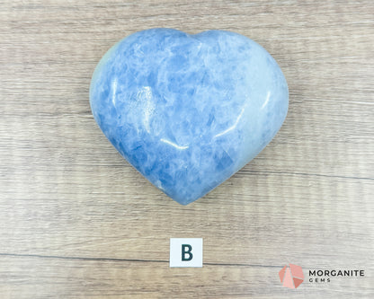 Blue Calcite Heart – Soothing Energy for Peace & Healing Morganite Gems