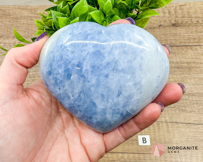 Blue Calcite Heart – Soothing Energy for Peace & Healing Morganite Gems