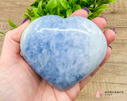 Blue Calcite Heart – Soothing Energy for Peace & Healing Morganite Gems