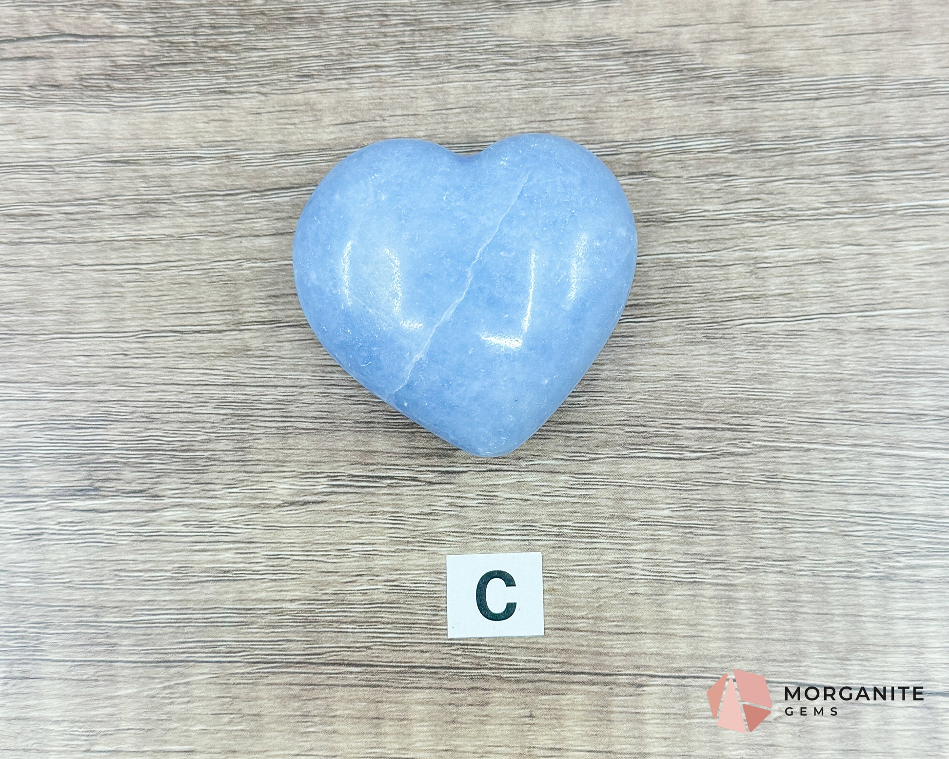 Blue Calcite Heart – Soothing Energy for Peace & Healing Morganite Gems