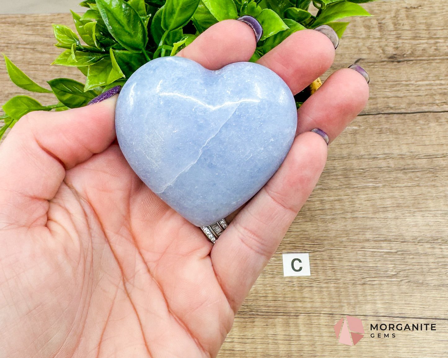 Blue Calcite Heart – Soothing Energy for Peace & Healing Morganite Gems