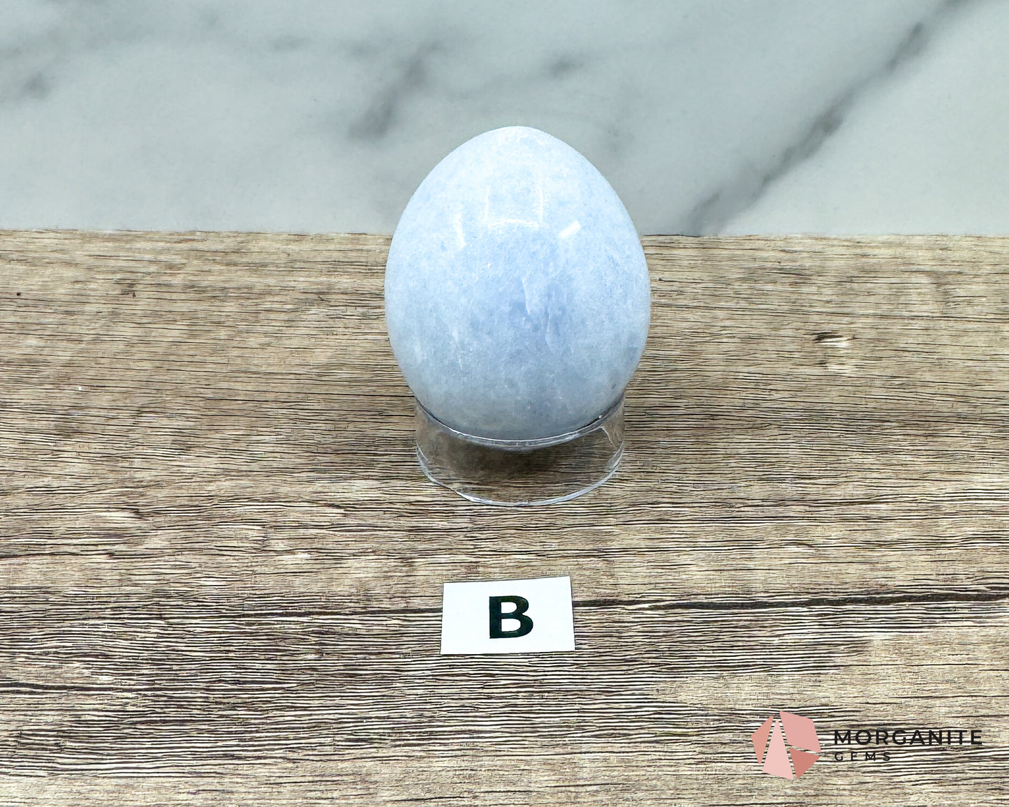 Blue Calcite Carved Egg – Calming Energy for Healing and Balance Morganite Gems