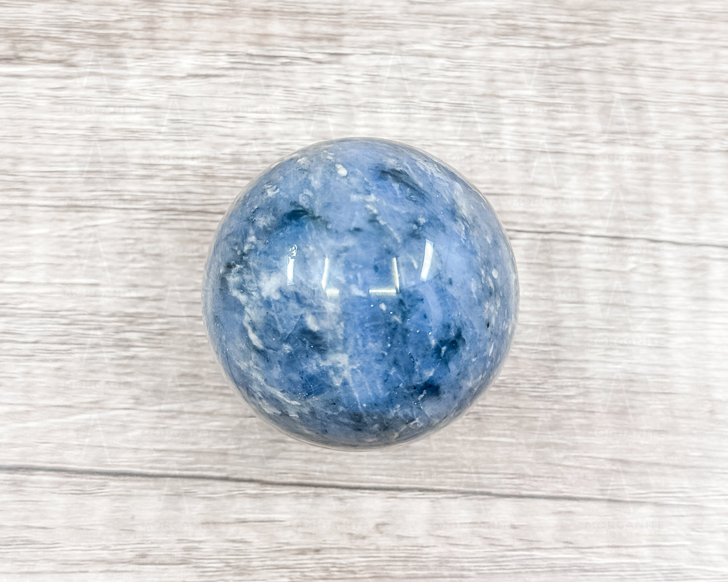 Dumortierite Blue Quartz Sphere – Polished Crystal Ball for Focus, Clarity, and Communication - Morganite Gems