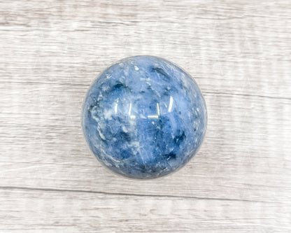 Dumortierite Blue Quartz Sphere – Polished Crystal Ball for Focus, Clarity, and Communication - Morganite Gems