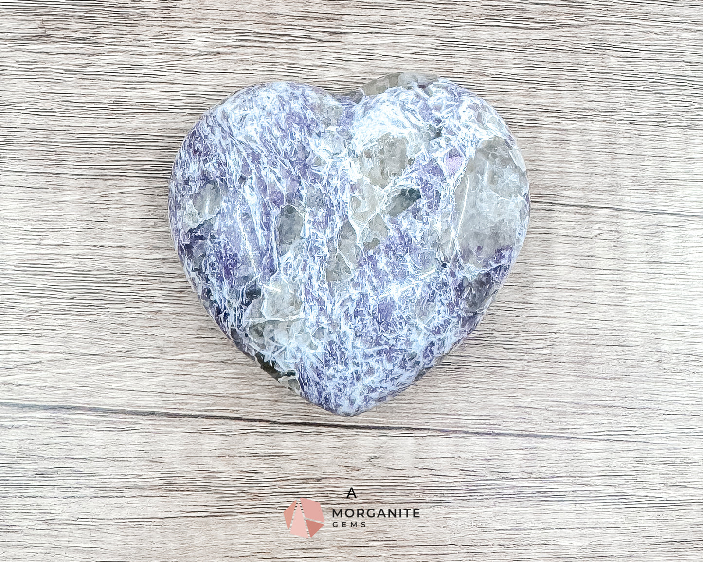 Lepidolite Heart Crystals – Soothing and Calming Stones for Emotional Balance and Stress Relief Morganite Gems