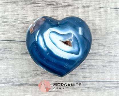 Blue and White Orca Agate – Unique Polished Agate for Balance and Grounding Morganite Gems