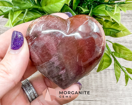 Red Agate Heart – Grounding and Protective Crystal for Emotional Strength and Balance Morganite Gems