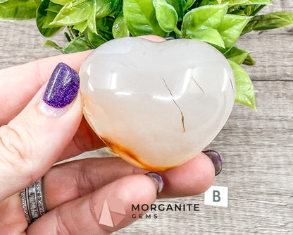 Agate Heart – Polished Natural Stone for Balance, Protection, and Emotional Healing Morganite Gems