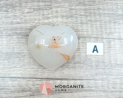 Agate Heart – Polished Natural Stone for Balance, Protection, and Emotional Healing Morganite Gems