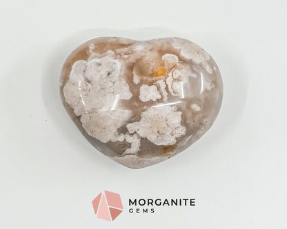 Flower Agate Heart – Stone of Growth and Self-Discovery for Emotional Healing and Inner Peace Morganite Gems