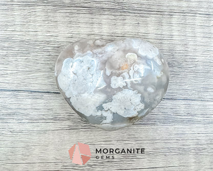 Flower Agate Heart – Stone of Growth and Self-Discovery for Emotional Healing and Inner Peace Morganite Gems