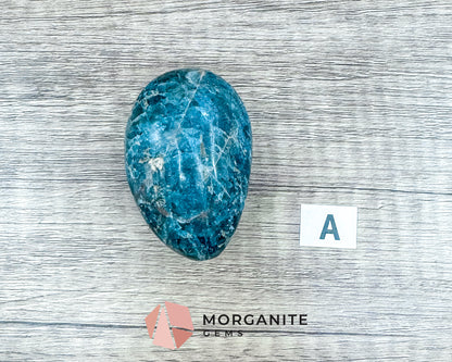 Blue Apatite Palm Stone – Crystal for Inspiration, Clarity, and Manifestation Morganite Gems