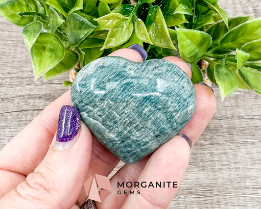 Teal Blue Amazonite Heart – Crystal of Calm, Courage, and Communication Morganite Gems