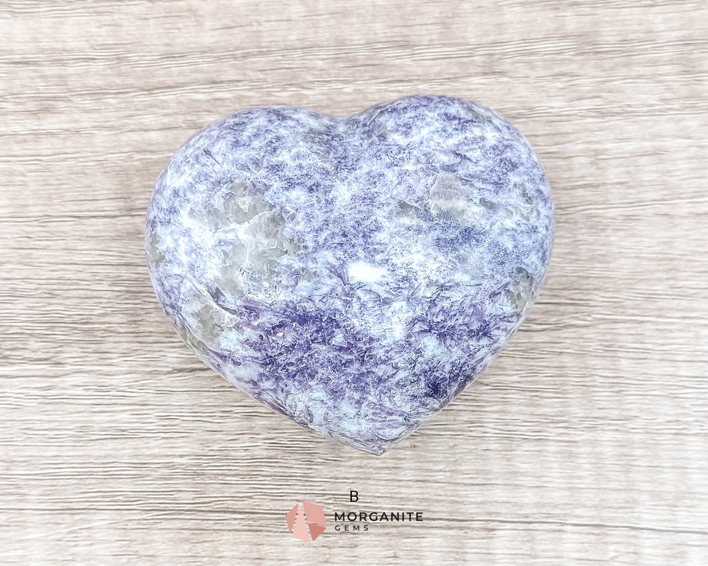 Lepidolite Heart Crystals – Soothing and Calming Stones for Emotional Balance and Stress Relief Morganite Gems