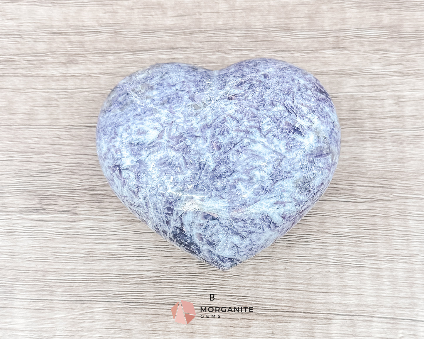 Lepidolite Heart Crystals – Soothing and Calming Stones for Emotional Balance and Stress Relief Morganite Gems