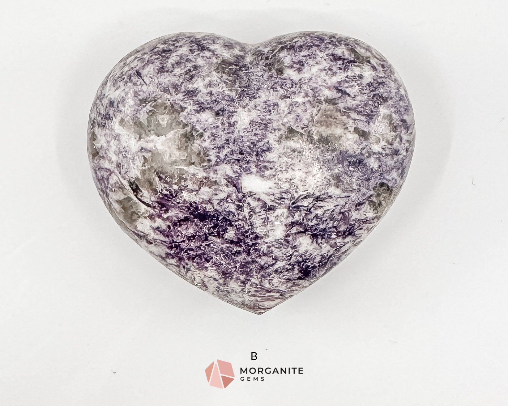 Lepidolite Heart Crystals – Soothing and Calming Stones for Emotional Balance and Stress Relief Morganite Gems