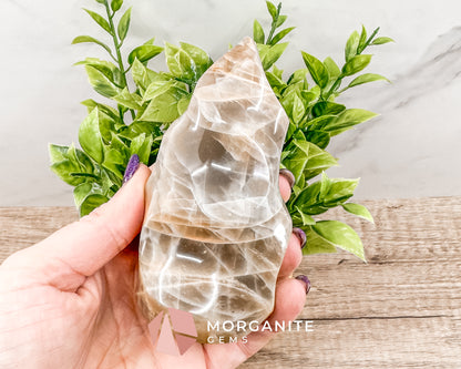 Golden Healer Quartz Flame – Polished Yellow Hematoid Quartz for Healing, Clarity, and Spiritual Growth Morganite Gems