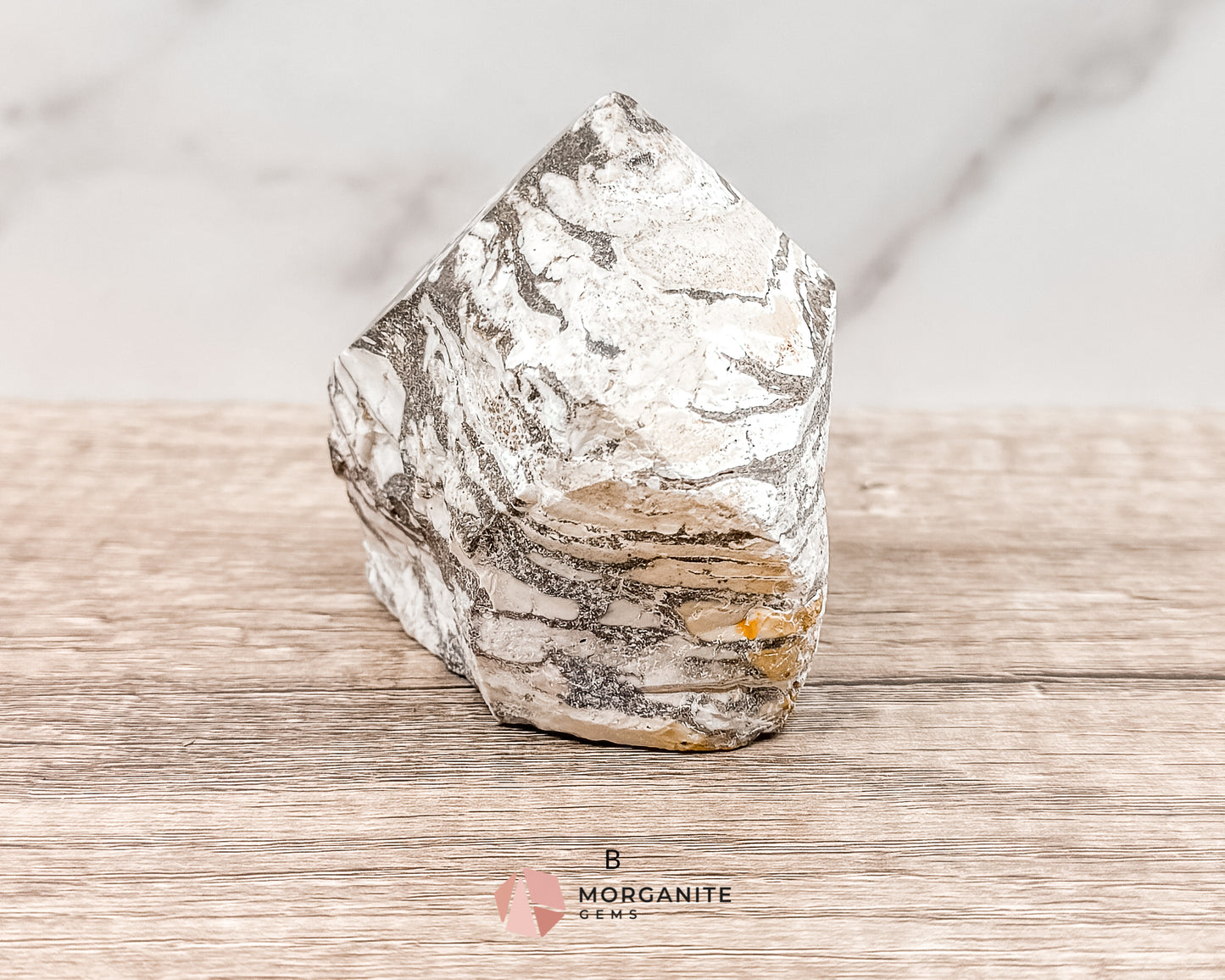 Zebra Jasper Cut Base Point with Polished Top – Grounding and Balancing Crystal for Strength and Protection